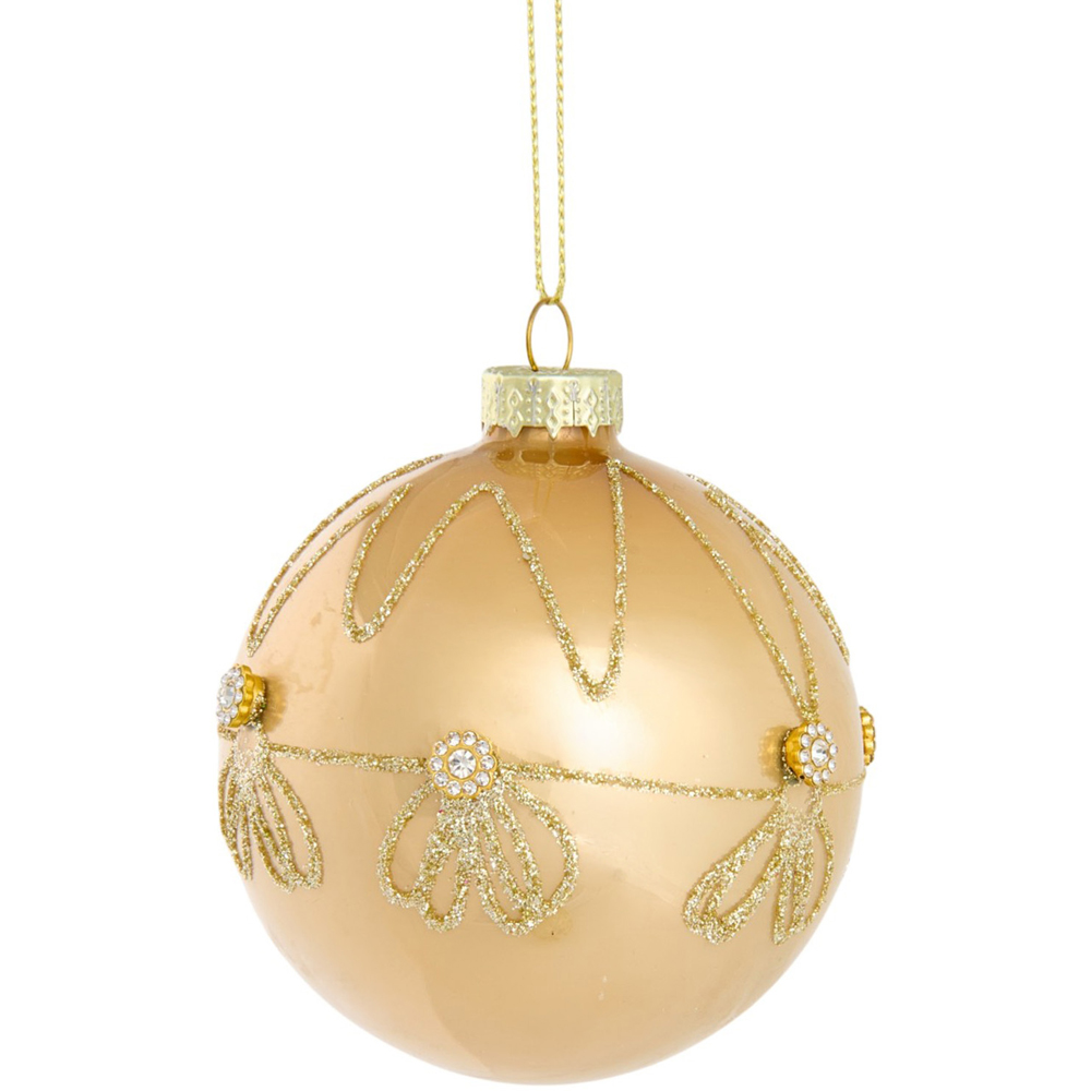 Champagne Glitter Embellished Bauble Image 3