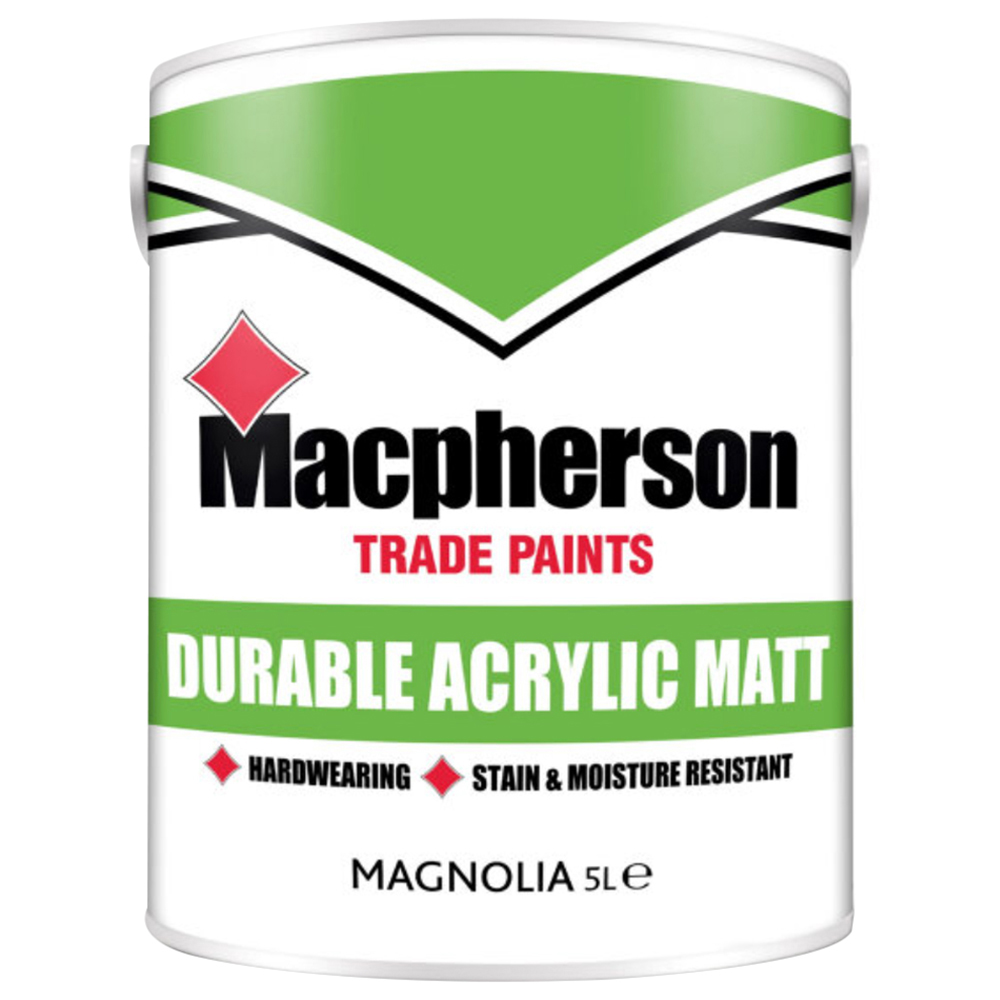 Macpherson Interior Magnolia Durable Acrylic Matt Emulsion Paint 5L Image 2