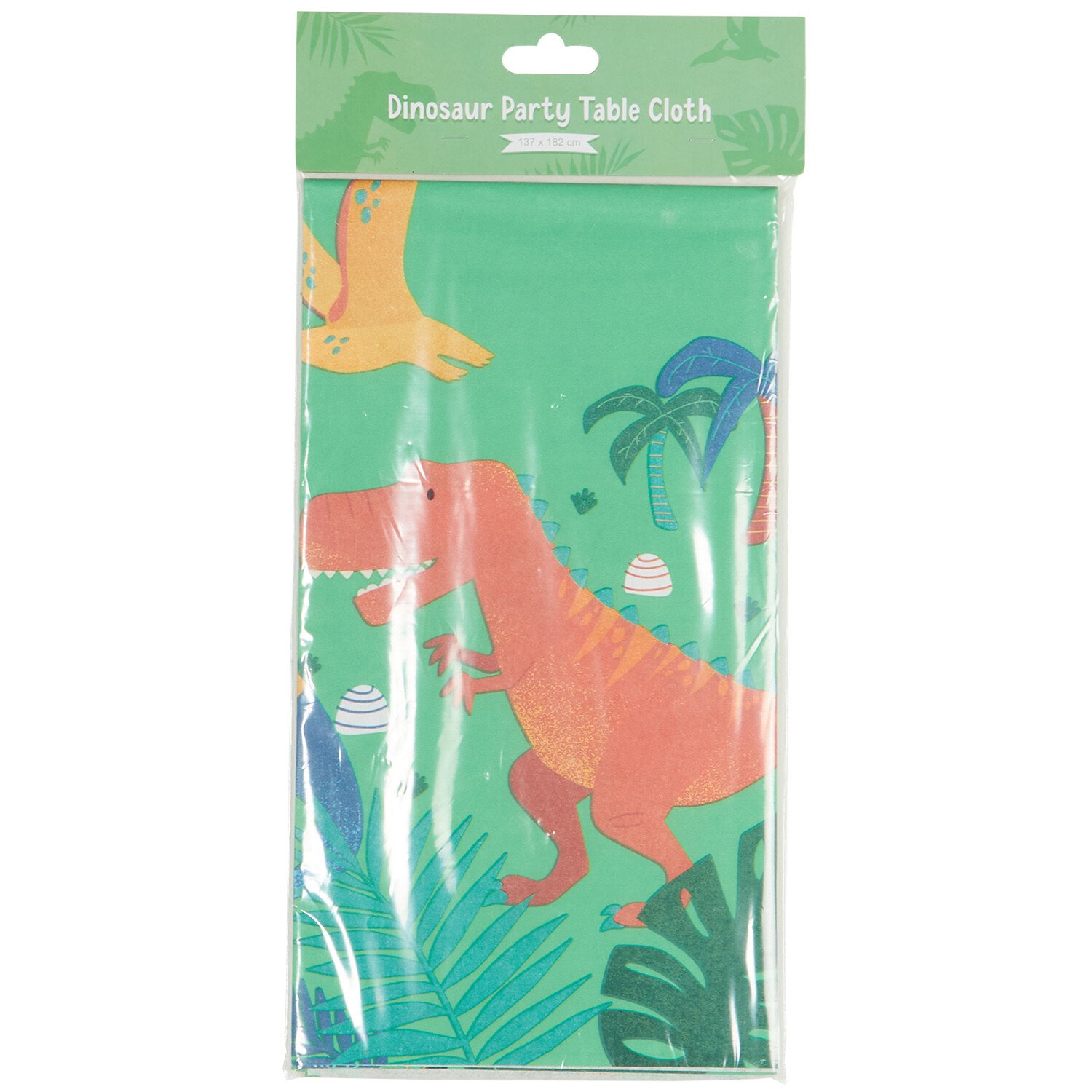Dinosaur Party Tablecloth - Green Image 1