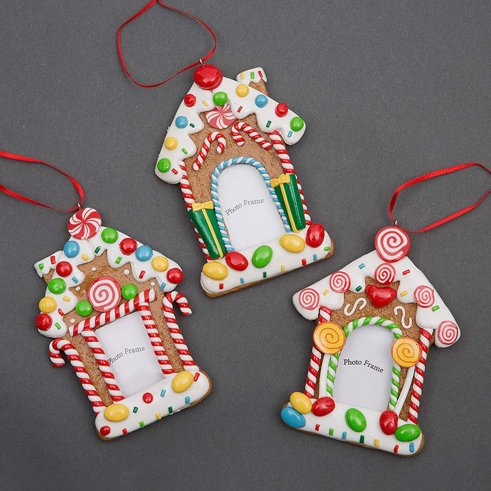 Shatchi 3 Piece Hanging Photo Frame Christmas Tree Decoration Set Image 2