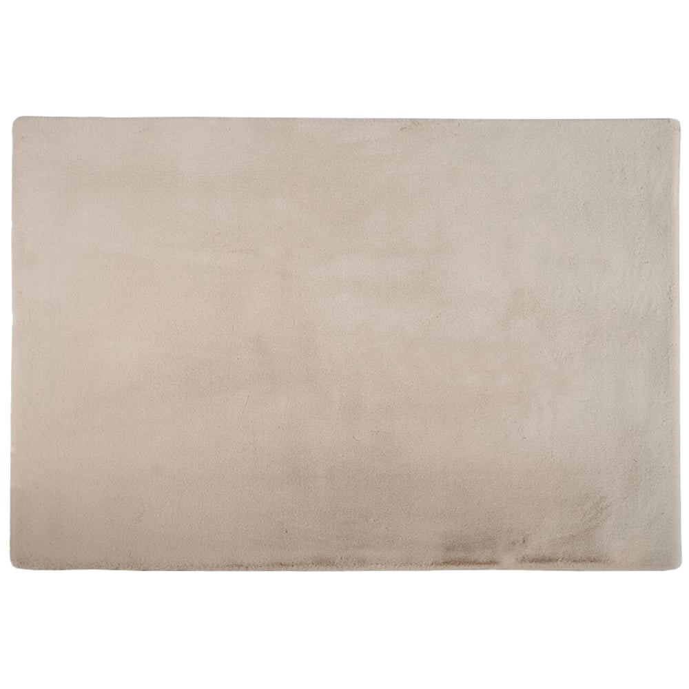 Deluxe Rabbit Faux Fur Rug  - Biscuit / 140cm Image 1