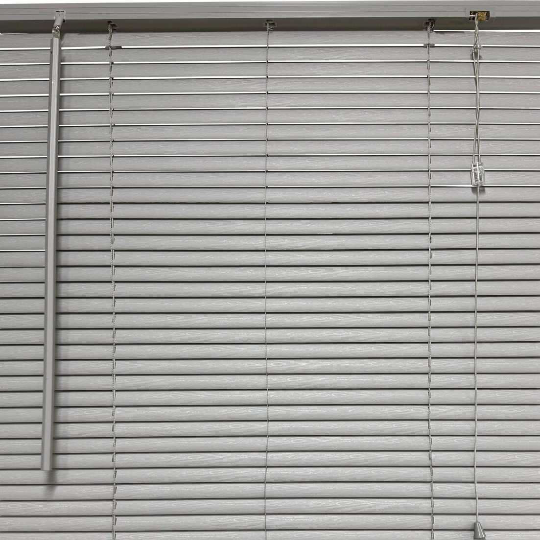PVC Silver Wood Effect Blind - Silver / 150cm Image 1