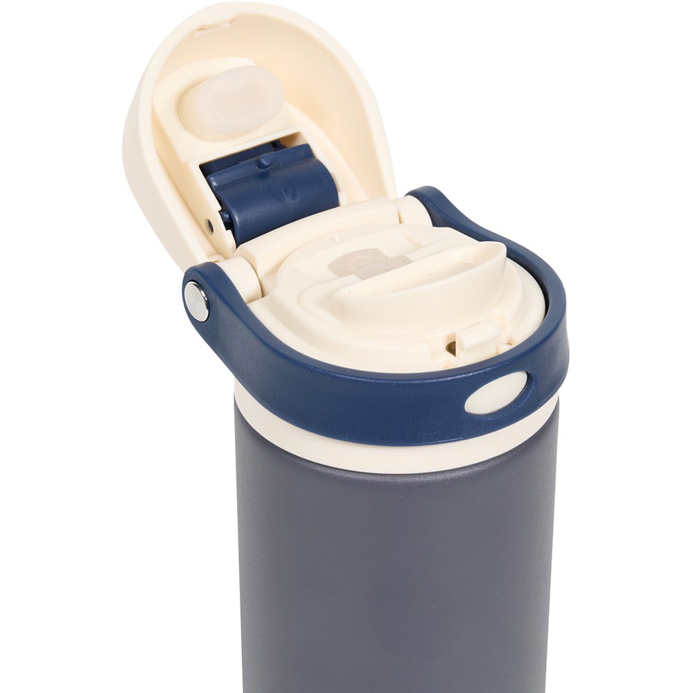 Stainless Steel 2 Way Lid Bottle with Straw Blue Image 4