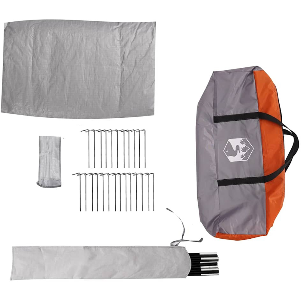 Walplus 8 Person Waterproof Tipi Family Tent Grey and Orange Image 6