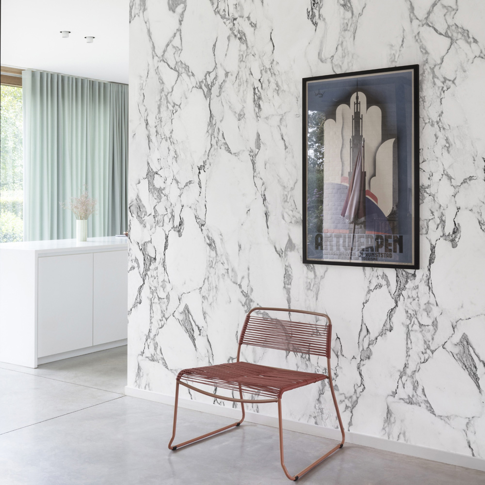 Grandeco White Marble 3 Lane Wall Mural Image 3