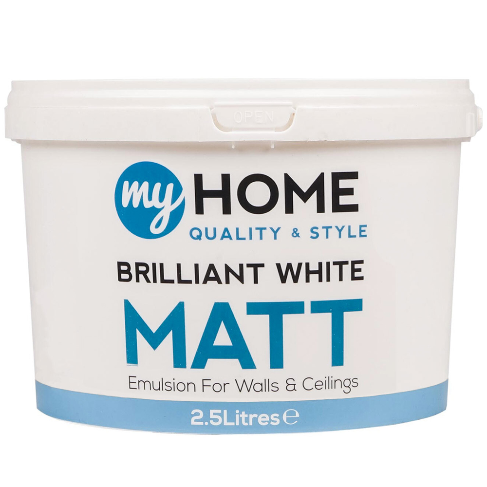 My Home Walls & Ceilings Brilliant White Matt Emulsion Paint 2.5L Image 2