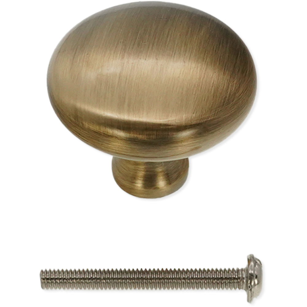 Spira Brass Mushroom Antique Brass Large 38mm Cupboard Knob Image 4