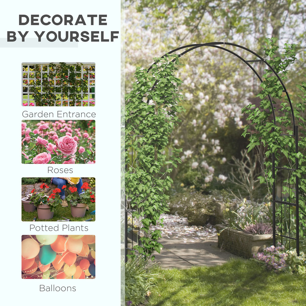 Outsunny 7 x 5ft Metal Garden Arch Trellis Image 7