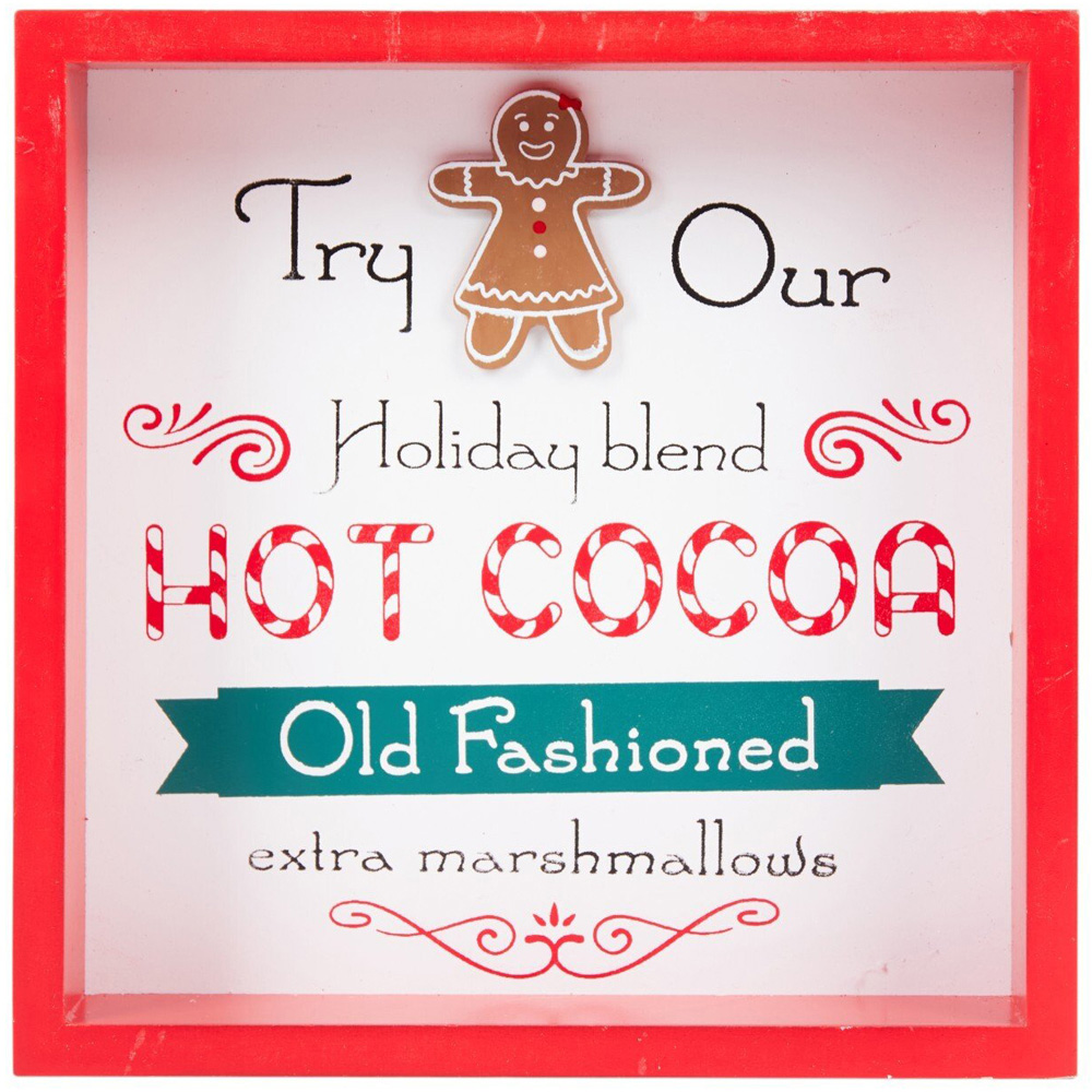 Hot Cocoa Sign Red and White Image 1