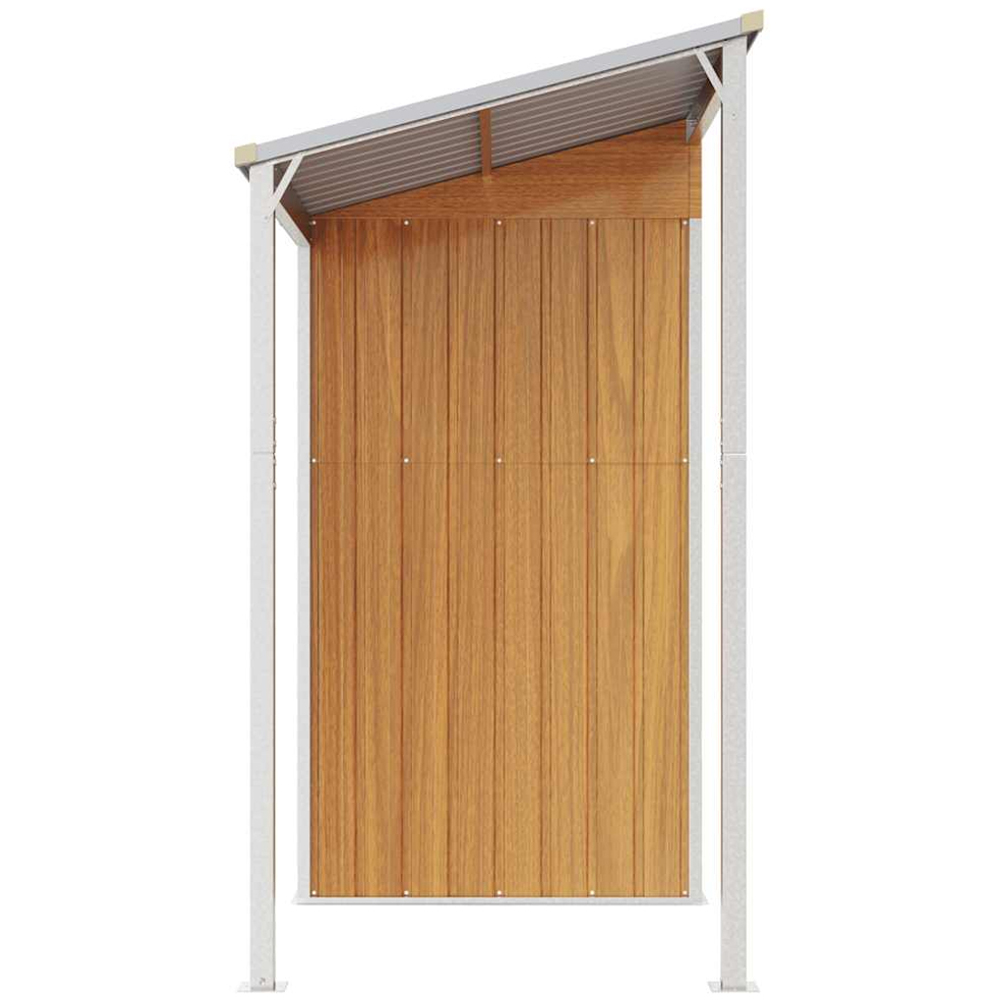 vidaXL 9 x 3ft Brown Galvanised Steel Garden Shed with Extended Roof Image 2