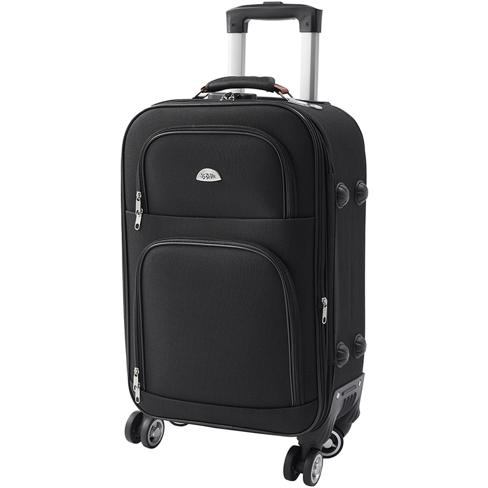 H&O Direct 20inch Black Softshell Luggage with Combination Lock Image 1