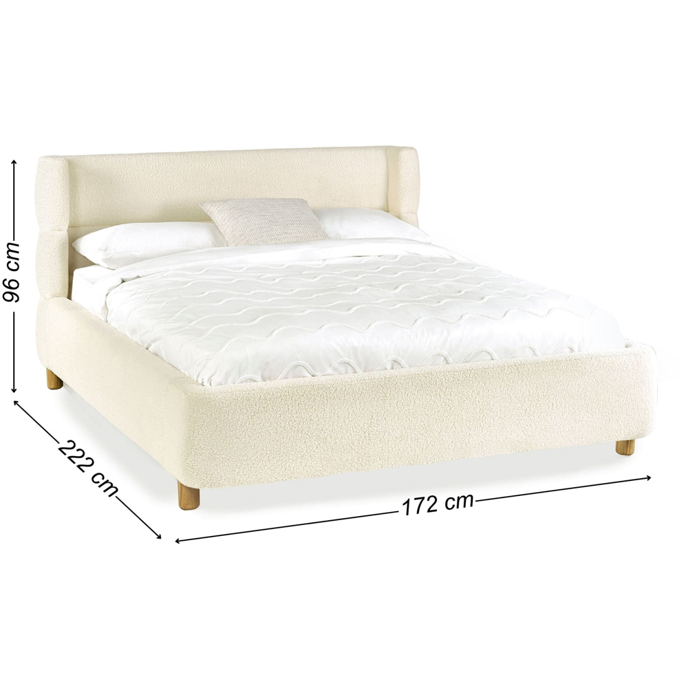 Julian Bowen Oberon King Size Cream Boucle Upholstered Bed Image 9