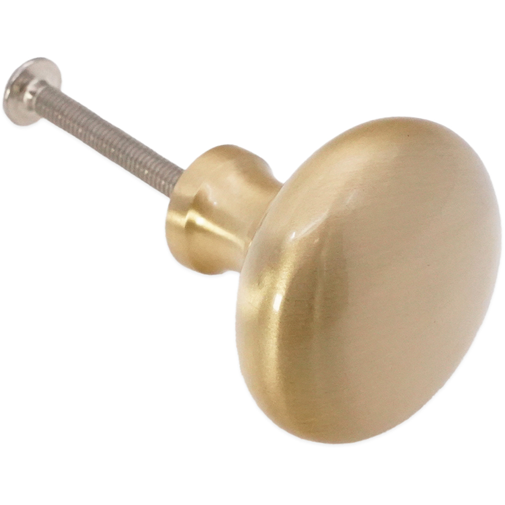Spira Brass Mushroom Satin Brass Large 38mm Cupboard Knob Image 3