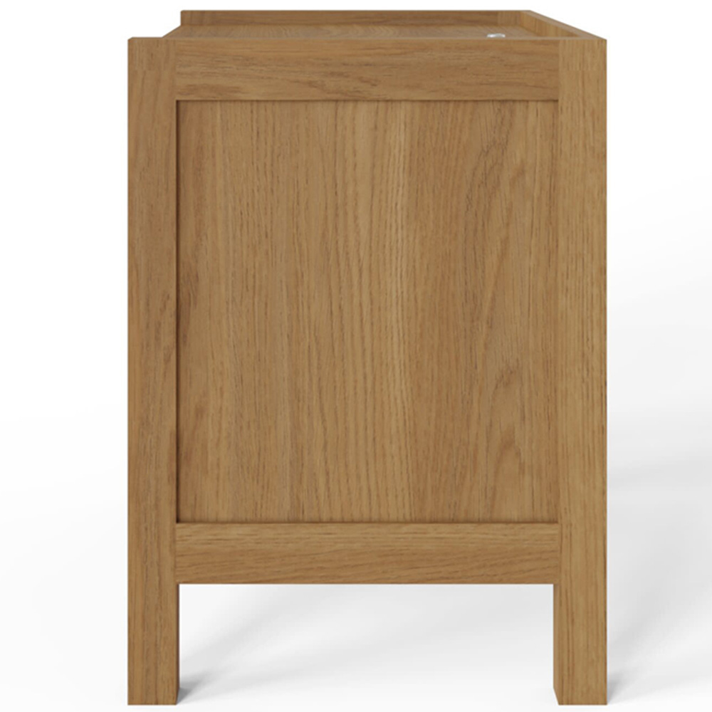 GFW Zion 2 Drawer Oak Ribbed Bedside Table with Ambient LED Image 6