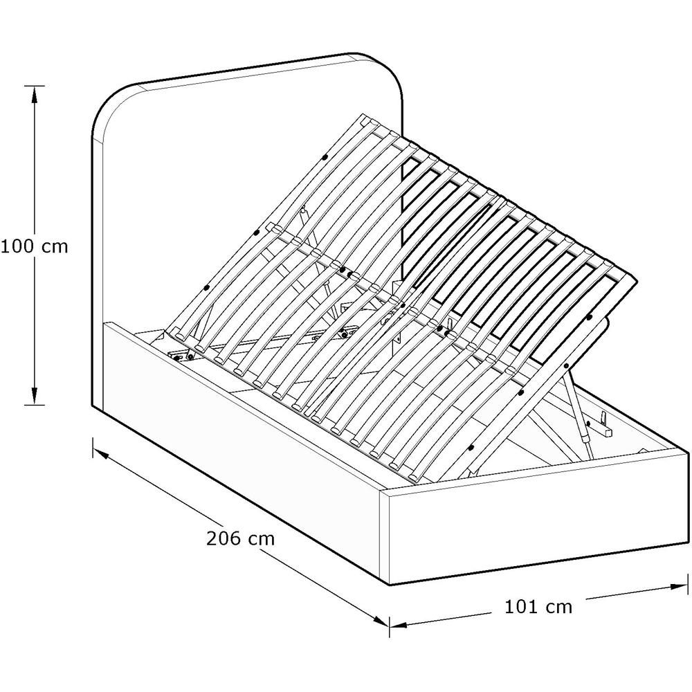 GFW Chiswick Single Soft Pink Ottoman Bed Image 8