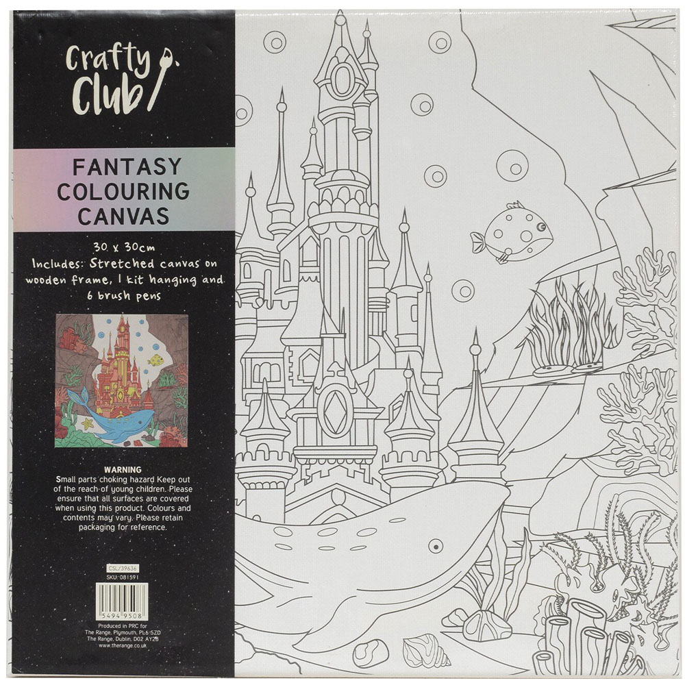 Crafty Club Fantasy Colouring Canvas Image 3