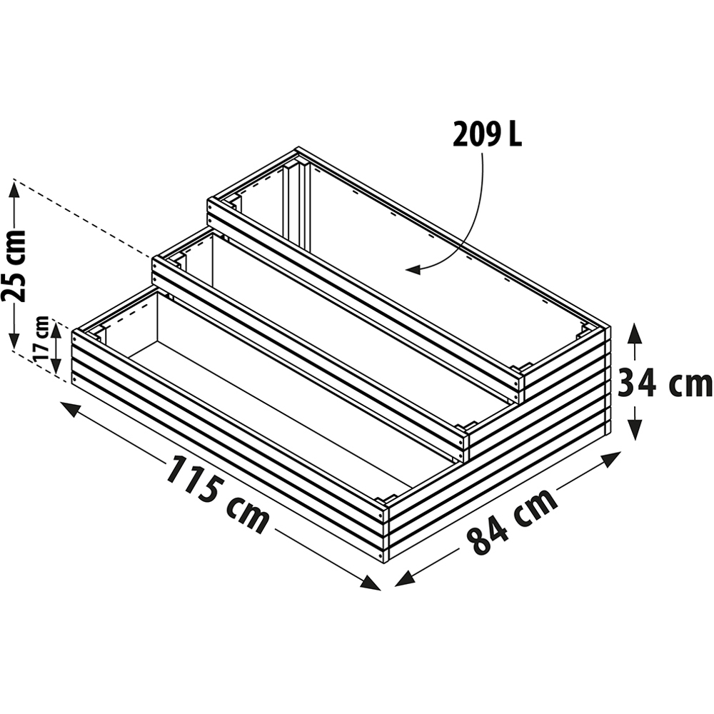Cerland Horizon 3-Tier Staircase-Shape Raised Garden Bed Image 5