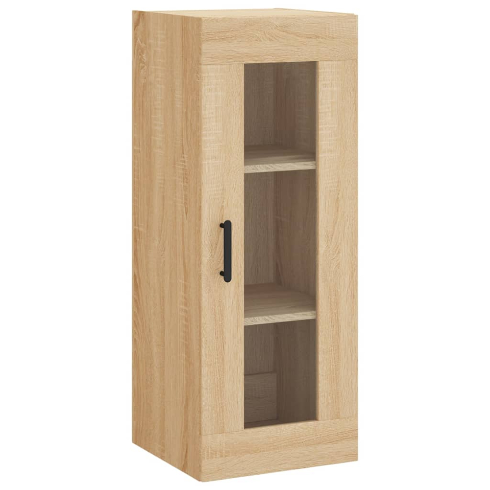 vidaXL Single Glass Door 3 Drawer Sonoma Oak Highboard Image 7