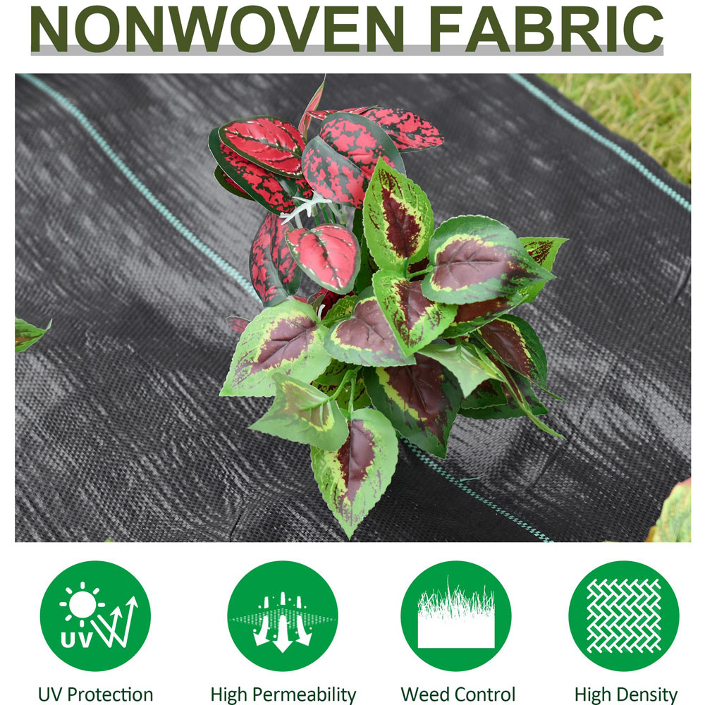 Outsunny Garden Fabric Weed Barrier Gardening Mat 1 x 50m Image 6