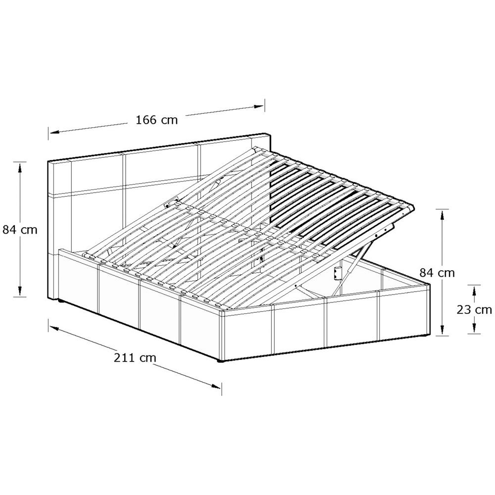 GFW King Black Side Lift Ottoman Bed Image 9