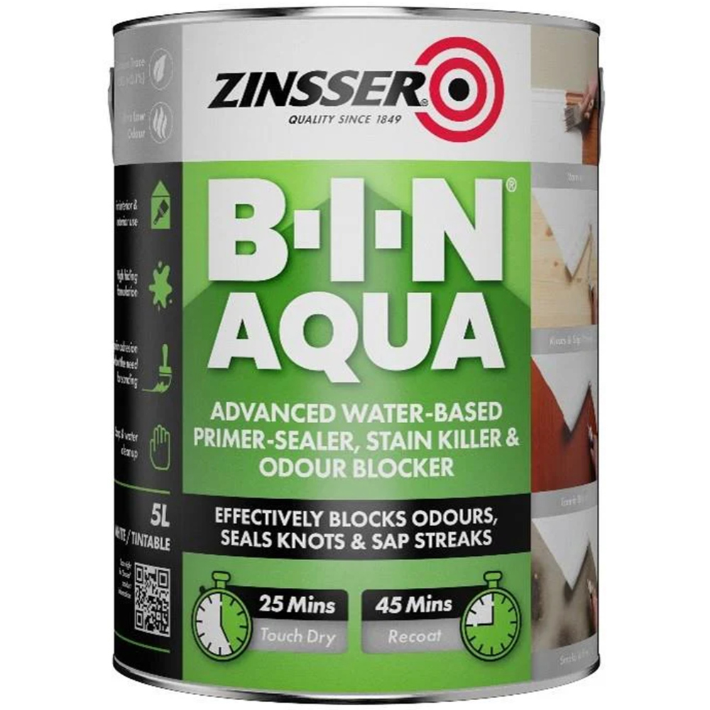 Zinsser Bin White Aqua Primer 5L Image 1