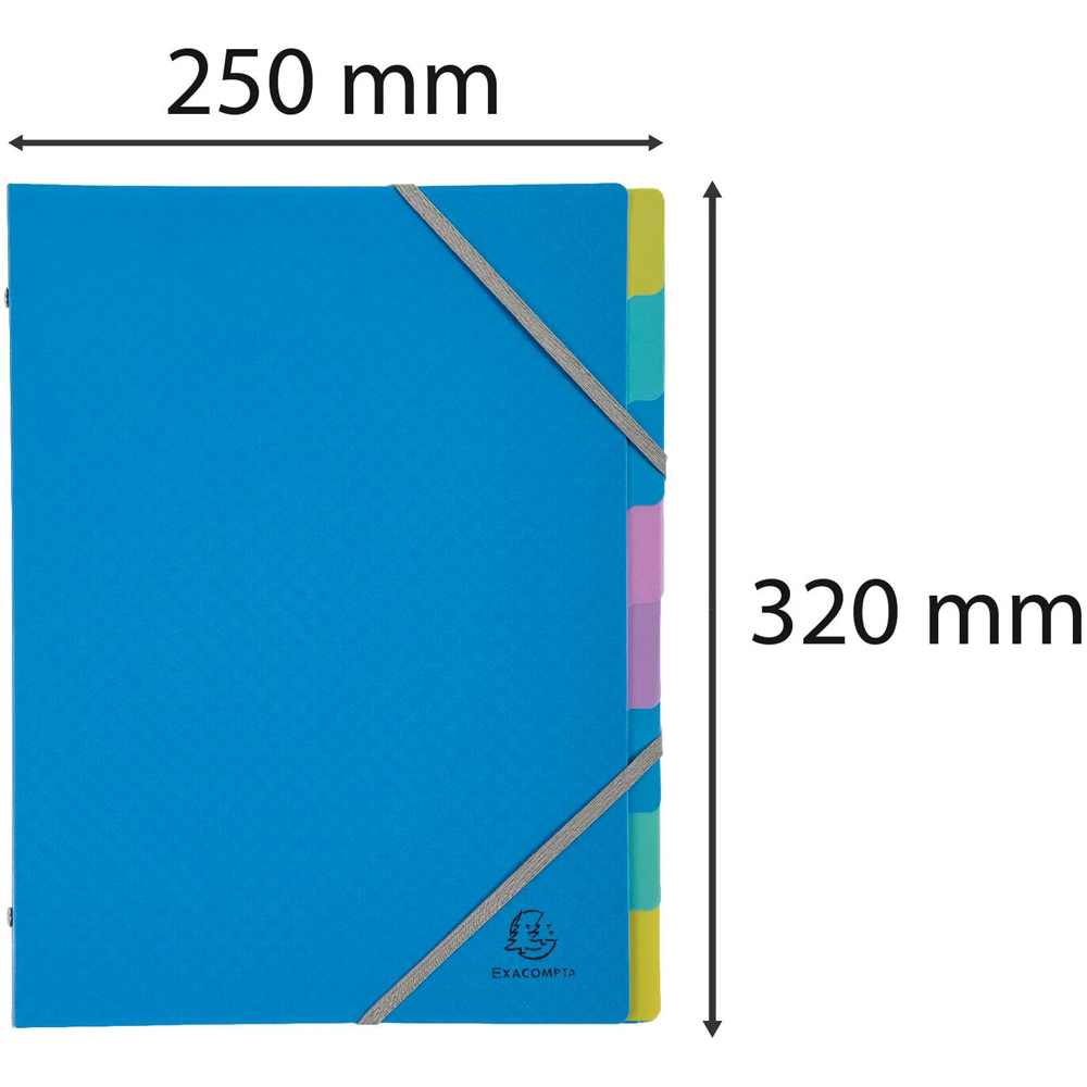 Exacompta A4 Multicolour PP 3 Recycled Multipart File 8 Pack Image 9