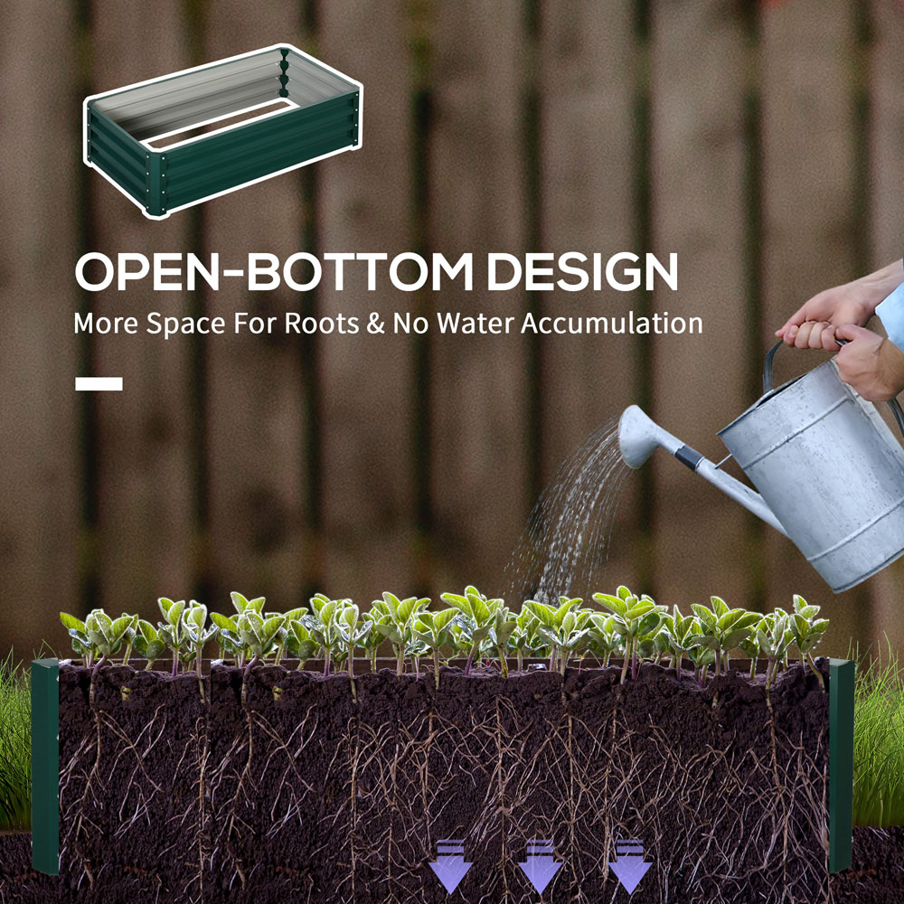 Outsunny Set of 2 Green Raised Garden Bed 30 x 60 x 120cm Image 7