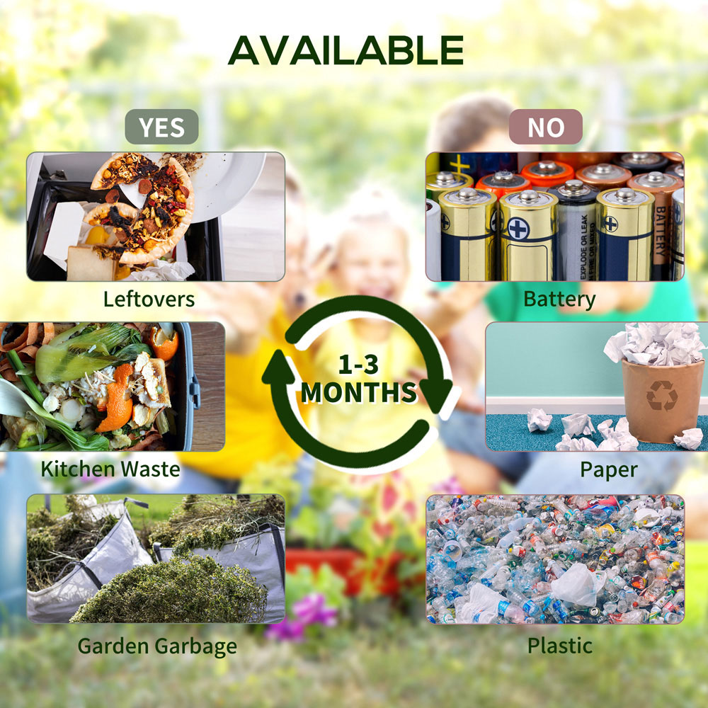 Outsunny 65L Black Steel Garden Compost Bin Image 6