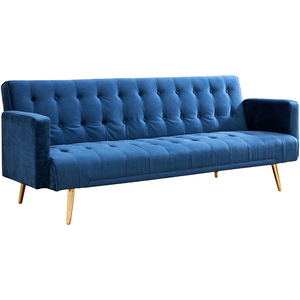 Home Detail Windsor Small Double Sleeper Blue Velvet Sofa Bed Image 2