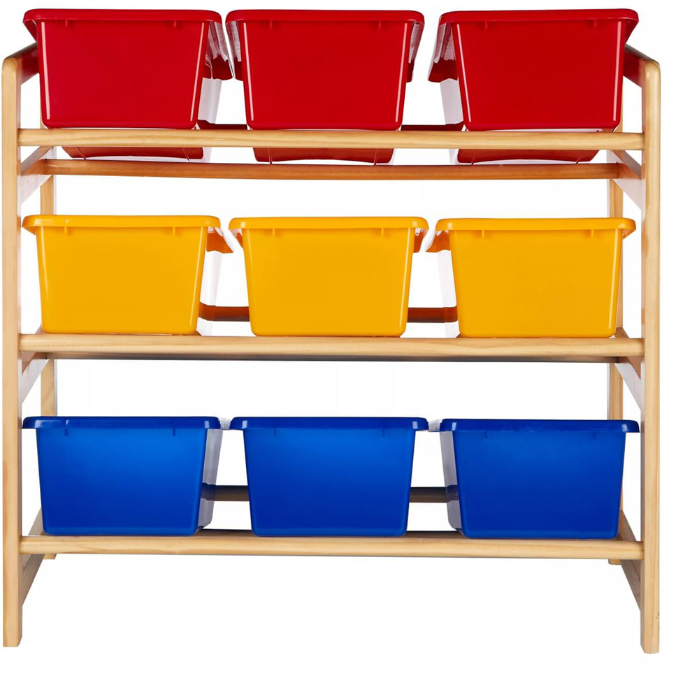 Premier Housewares 3 Tier Pine Frame Storage Unit Image 4