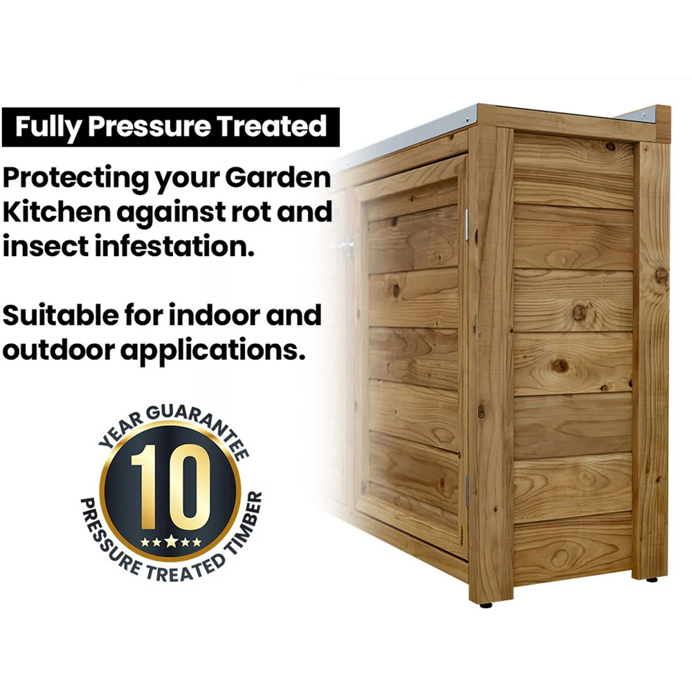 Dunster House 4 Door 2 Shelf Garden Kitchen Right Hand Sink Unit III with Stainless Steel Countertop Image 9