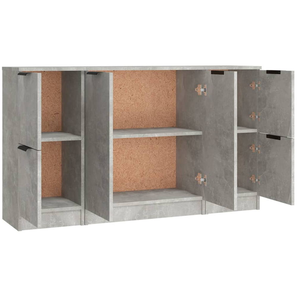 vidaXL Concrete Grey Wooden Sideboard 3 Piece Image 6