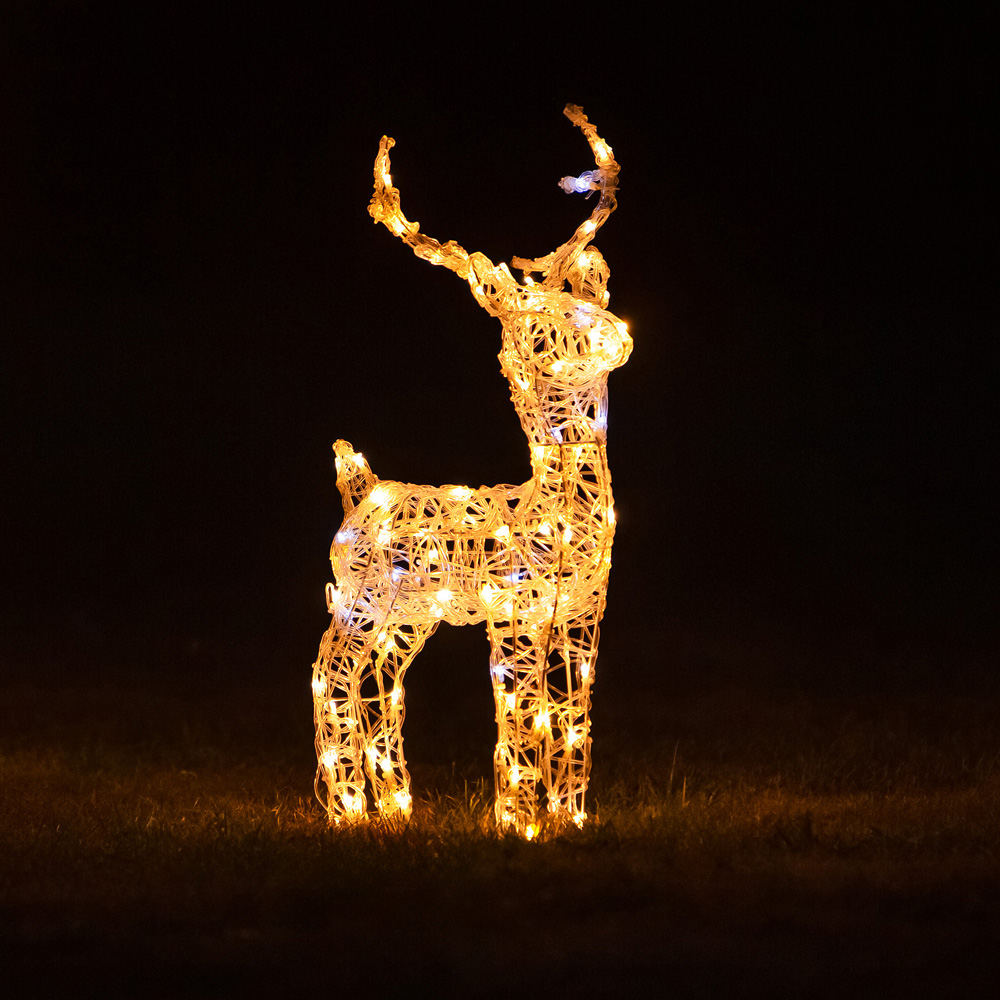 The Christmas Centre 90 LED Soft Acrylic Light-Up Small Stag Reindeer 60cm Image 9