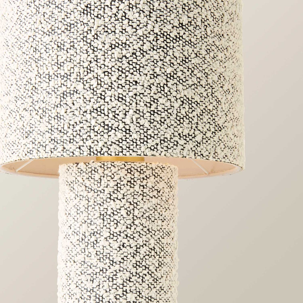 ValueLights Ash Grey Fleck Boucle LED Table Lamp with Bulb Image 3