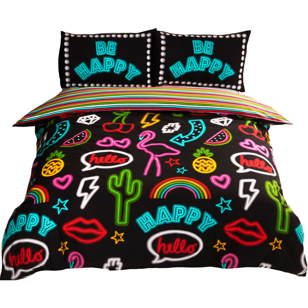 Rapport King Size Multicolour Home Be Happy Duvet Set Image 2