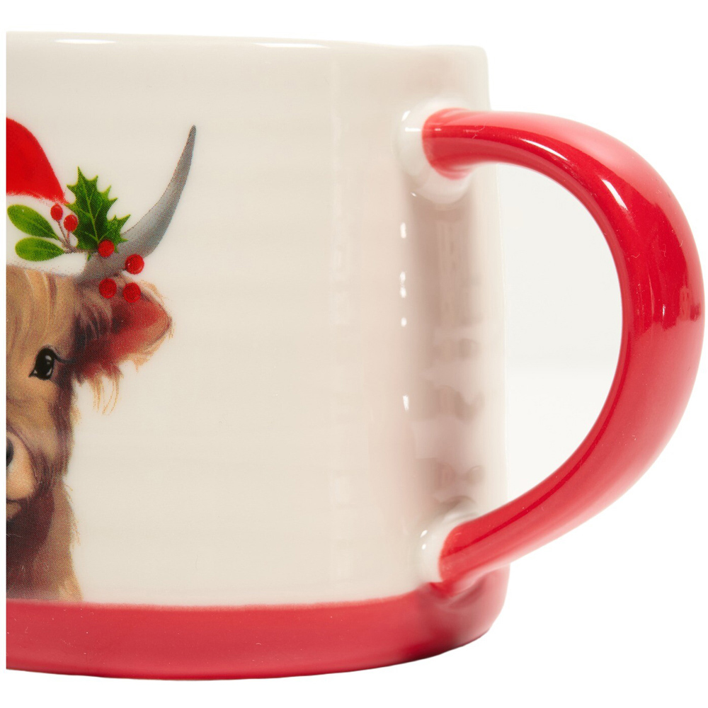 Highland Cow Santa Hat Mug Image 4