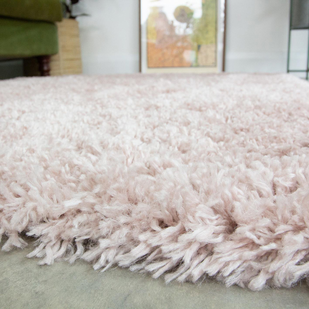 Kukoon Nore Blush Pink Shaggy Rug 160 x 230cm Image 4