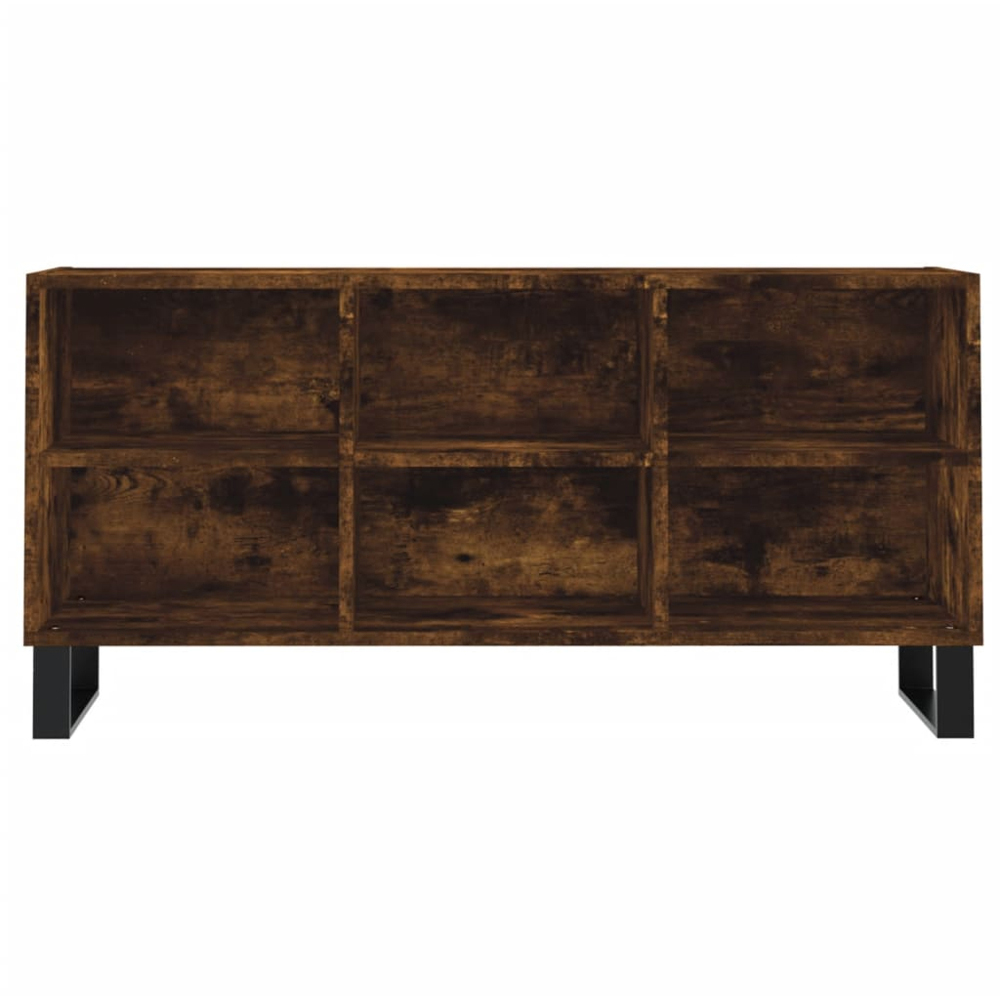 vidaXL 6 Shelf Smoked Oak TV Cabinet Image 4
