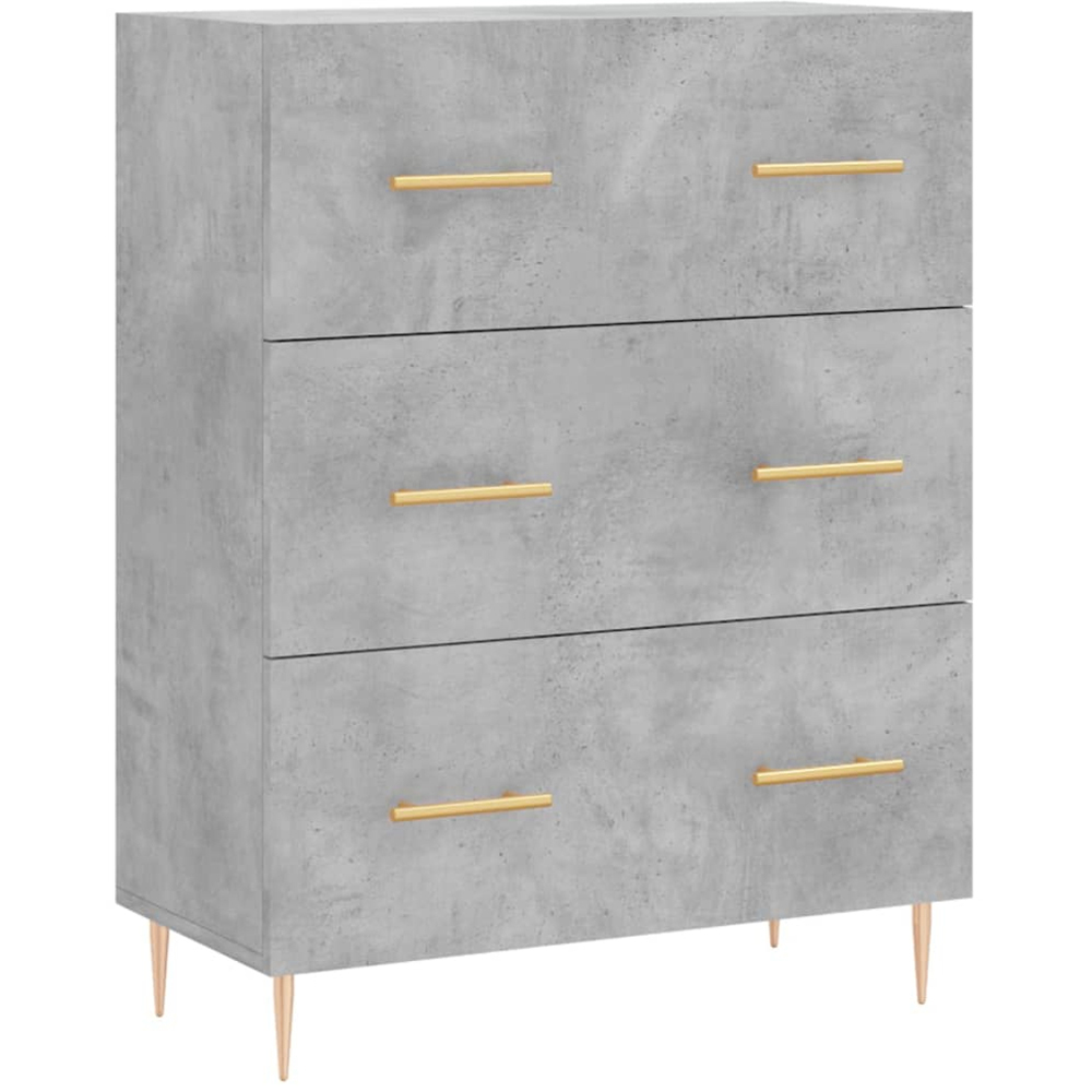 vidaXL 2 Door 3 Drawer Concrete Grey Wooden Cabinet Image 7