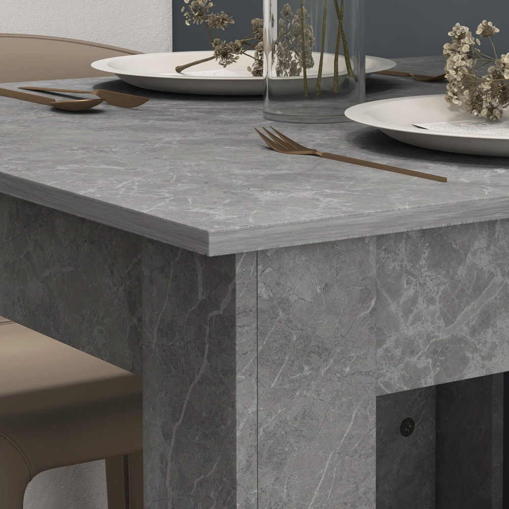 Portland 2 Seater Faux Cement Effect Square Dining Table Image 4