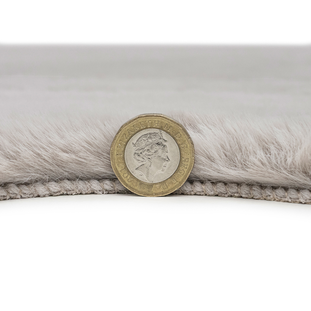 JVL Light Taupe Faux Fur Rug 60 x 90cm Image 4