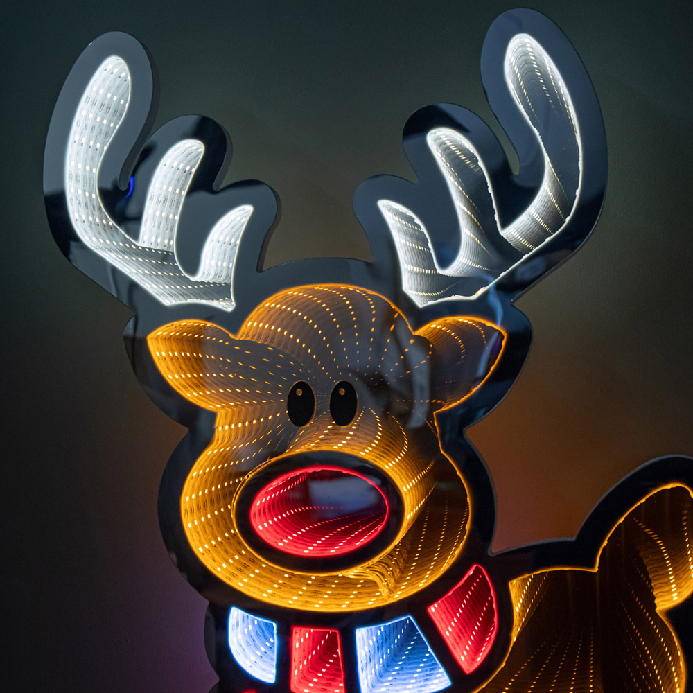 Samuel Alexander Multicoloured LED Reindeer Infinity Christmas Decoration 60cm Image 4