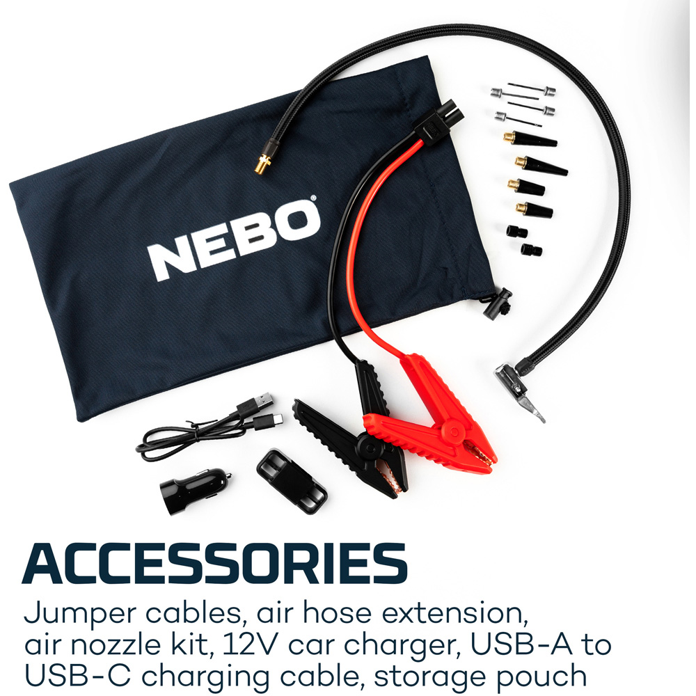 Nebo Assist Air 4-in-1 1500Amp Car Jump Starter Kit with 120 Digital Air Compressor Image 9