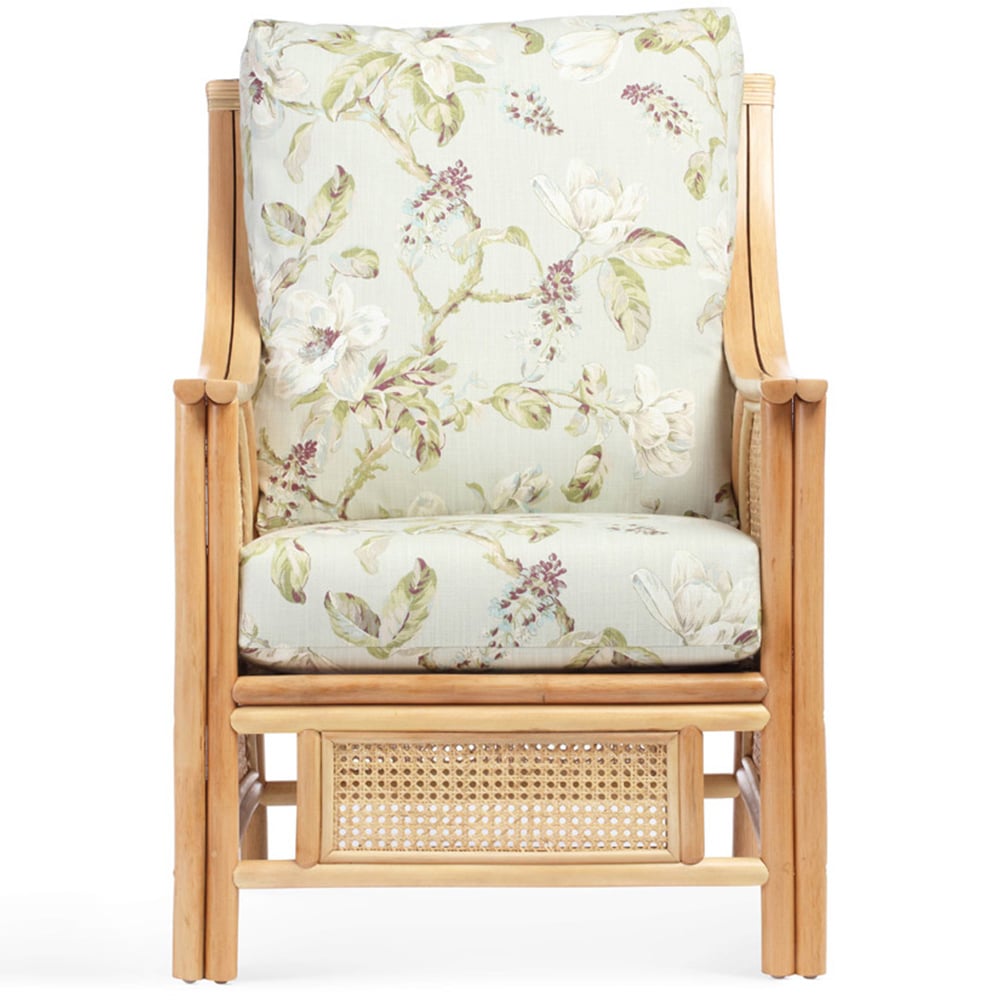 Desser Chester 5 Seater Natural Rattan Floral Fabric Sofa Set Image 4