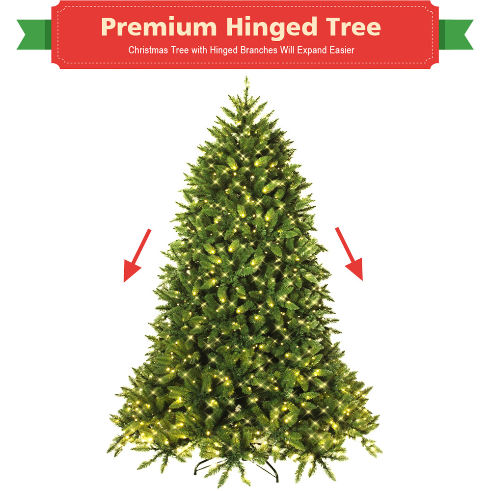 Costway Pre Lit Warm White LED Artificial Christmas Tree 6ft Image 5