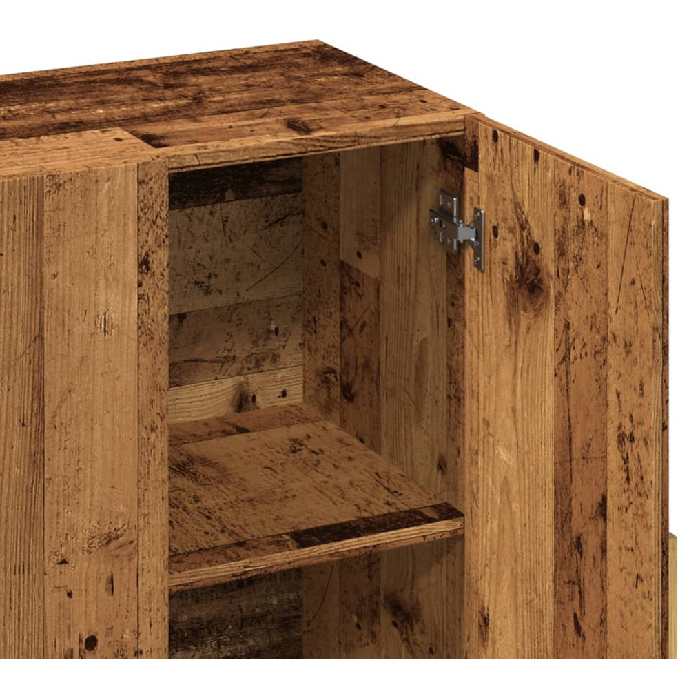 vidaXL 3 Door Old Wood Sideboard with Wooden Legs Image 9