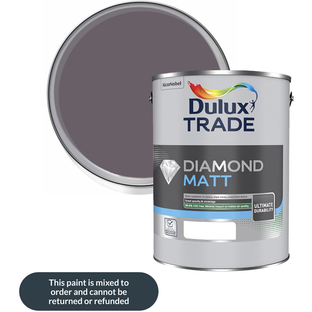 Dulux Trade Acai Berry Walls and Ceilings Diamond Matt Paint 5L Image 1