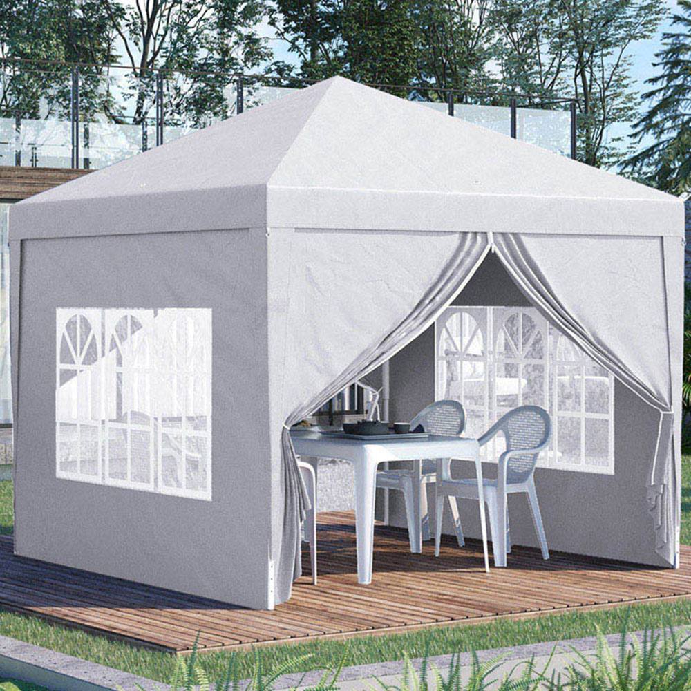 Outsunny 3 x 3m White Party Canopy Tent with Carry Bag Image 1