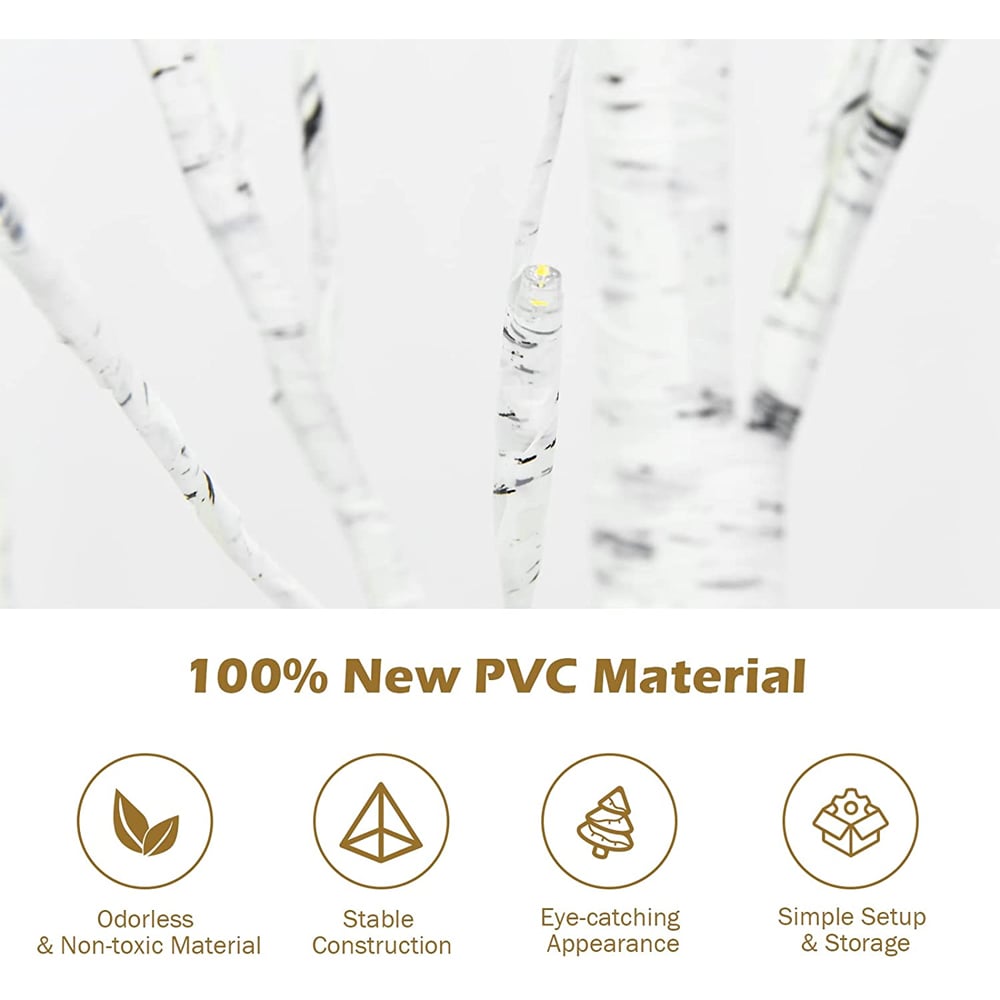 Costway Silver Twig Tree Warm White LED Indoor Christmas Decoration 4ft Image 8