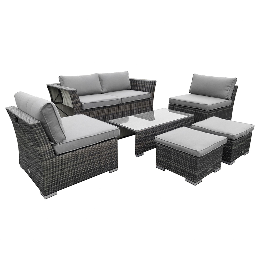 Charles Bentley St Tropez 6 Seater Rattan Effect Lounge Set Image 2